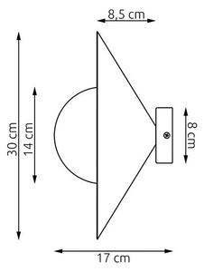 Nástěnné svítidlo MONO K1S – bílé, opálové sklo, 1× E14, šířka 30 cm