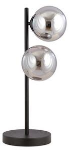 Stolní lampa ROSSI LN2 – černá, grafitové sklo, 2× E14, šířka 20 cm