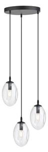 Závěsné svítidlo ASTRAL 3 PREM – černé, čiré sklo, 3× E14, šířka 40 cm