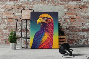 Obraz na plátně - Colorful Eagle (Barevný orel) FeelHappy.cz Velikost obrazu: 140 x 210 cm