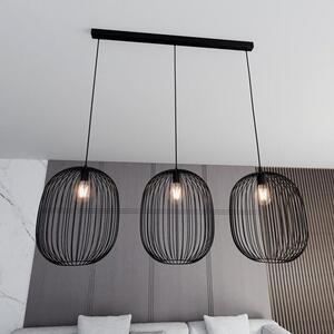 Závěsné svítidlo ONYX 3 – černé, 3× E27, šířka 120 cm