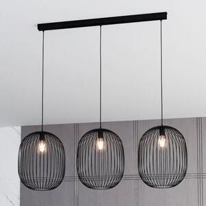 Závěsné svítidlo ONYX 3 – černé, 3× E27, šířka 120 cm