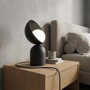 Stolní lampa BOTO LN1 – černá, bílé sklo, 1× G9, šířka 18 cm