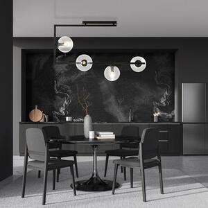 Stropní svítidlo SOMA 4 – černé, čiré sklo, 4× E14, šířka 83 cm