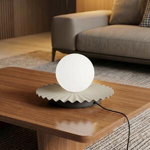 Stolní lampa UMBRA LN1 – moka / černá, bílé sklo, 1× G9, šířka 20 cm