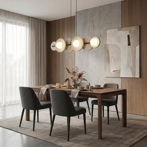 Závěsné svítidlo MODEL 6 – černé / moka, bílé sklo, 6× G9, šířka 85 cm