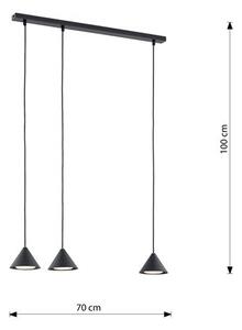Závěsné svítidlo ELIT 3 – černé, 3× GX53, šířka 70 cm