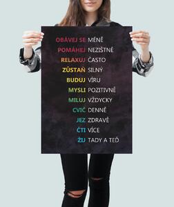 Plakát - Obávej se méně FeelHappy.cz Velikost plakátu: A4 (21 × 29,7 cm)