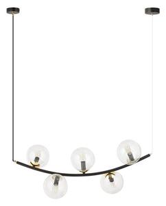 Závěsné svítidlo RITZ 5 – černé, čiré sklo, 5× E14, šířka 80 cm
