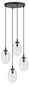 Závěsné svítidlo ASTRAL 4 PREM – černé, čiré sklo, 4× E14, šířka 40 cm