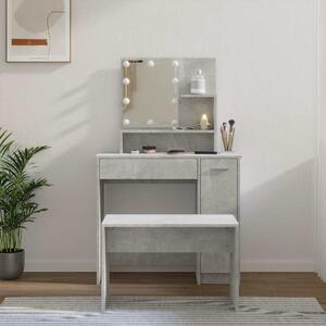 Toaletní stolek sada s LED betonově šedý kompozitní dřevo 3114118