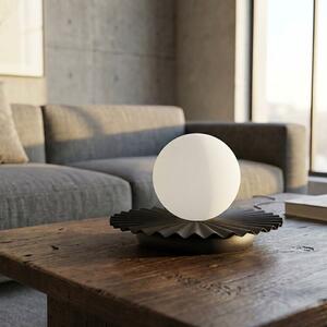 Stolní lampa UMBRA LN1 – černá, bílé sklo, 1× G9, šířka 20 cm