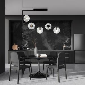 Stropní svítidlo SOMA 5 – černé, čiré sklo, 5× E14, šířka 83 cm
