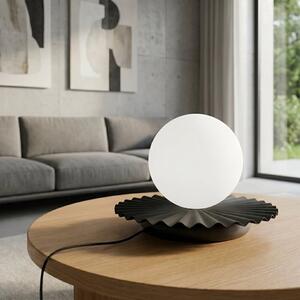 Stolní lampa UMBRA LN1 – černá, bílé sklo, 1× G9, šířka 20 cm