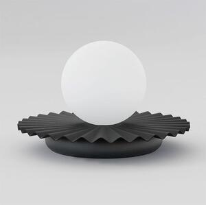 Stolní lampa UMBRA LN1 – černá, bílé sklo, 1× G9, šířka 20 cm