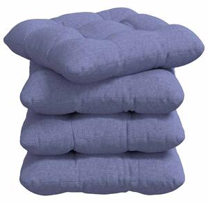 Polštáře na sedadla 4 ks Textil Modrá džínovina 45 x 45 x 12 cm