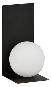 Nástěnné svítidlo FORM 5 – černé, bílé sklo, 1× E14, šířka 15 cm