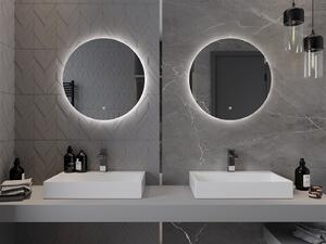 Mexen Erg, kulaté LED podsvícené koupelnové zrcadlo 60 cm, 6000K, topná podložka proti zamlžování, 9823-060-060-611-00