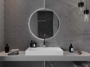 Mexen Erg, kulaté LED podsvícené koupelnové zrcadlo 80 cm, 6000K, topná podložka proti zamlžování, 9823-080-080-611-00