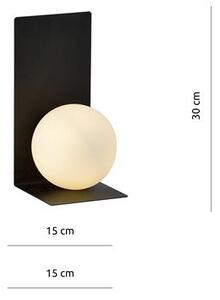 Nástěnné svítidlo FORM 5 – černé, bílé sklo, 1× E14, šířka 15 cm