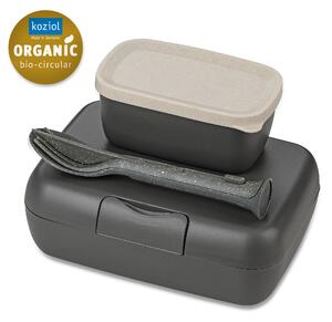 CANDY READY set dvou obědových boxů s příborem Šedá Organic KOZIOL (barva-popelavě šedá)