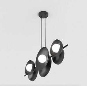 Závěsné svítidlo VOLUM 6 – černé, bílé sklo, 6× G9, šířka 100 cm