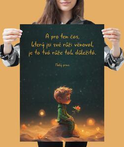 Plakát - A pro ten čas, který jsi své růži věnoval. Malý princ 3D FeelHappy.cz Velikost plakátu: A3 (29,7 × 42 cm)