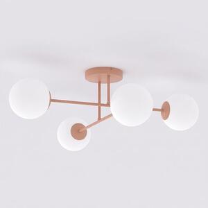 Stropní svítidlo ROMA 4 – korálové, opálové sklo, 4× E14, šířka 75 cm
