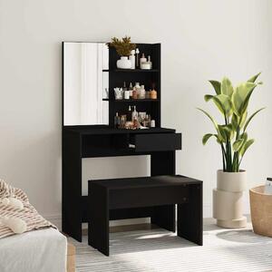 Set toaletního stolku černý 74,5 x 40 x 141 cm 3114140