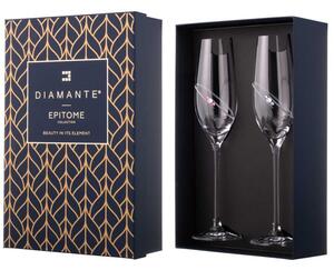 Diamante sklenice na šampaňské Diamond Ring s krystaly Swarovski 210 ml 2KS