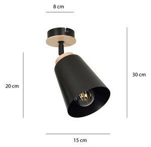 Stropní svítidlo ATLAS 1 – černé, 1× E27, šířka 15 cm