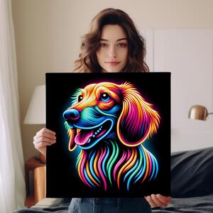 Obraz na plátně - Pes, barevný jezevčík FeelHappy.cz Velikost obrazu: 60 x 60 cm