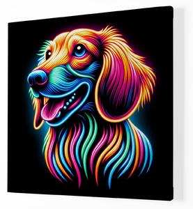 Obraz na plátně - Pes, barevný jezevčík FeelHappy.cz Velikost obrazu: 40 x 40 cm