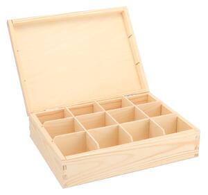 ČistéDřevo Dřevěná krabička na čaj (12 přihrádek)