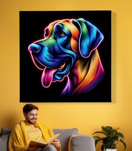 Obraz na plátně - Pes, barevná doga FeelHappy.cz Velikost obrazu: 60 x 60 cm