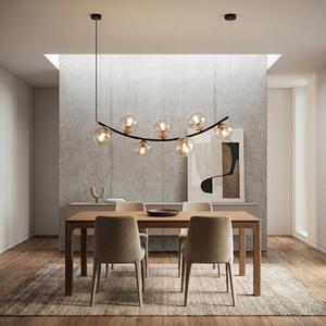 Závěsné svítidlo RITZ 7 – černé, čiré sklo, 7× E14, šířka 95 cm