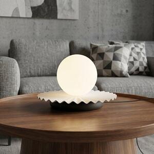 Stolní lampa UMBRA LN1 – bílá / černá, sklo, 1× G9, šířka 20 cm
