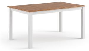 KATMANDU Stůl rozkládací Belluno Elegante, bílá, medový dub, borovice, masiv, 75/93/150-197 cm