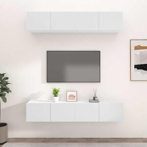 TV skříňky 4 ks bílé 80 x 30 x 30 cm kompozitní dřevo 3114182