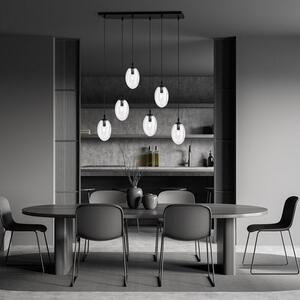 Závěsné svítidlo ASTRAL 6 – černé, čiré sklo, 6× E14, šířka 65 cm
