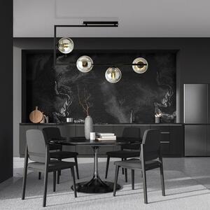 Stropní svítidlo SOMA 4 – černé, grafitové sklo, 4× E14, šířka 83 cm