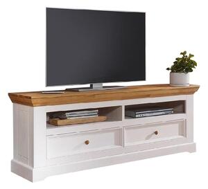 TV stolek velký, borovice, barva bílá - dub, kolekce Marone