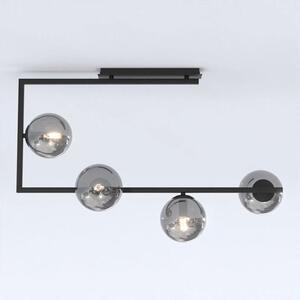 Stropní svítidlo SOMA 4 – černé, grafitové sklo, 4× E14, šířka 83 cm