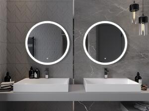 Mexen Oro, kulaté LED podsvícené koupelnové zrcadlo 70 cm, 6000K, topná podložka proti zamlžování, 9824-070-070-611-00