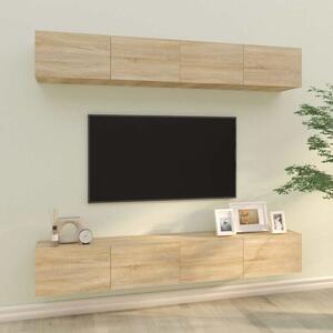 Nástěnné TV skříňky 4 ks dub sonoma 100 x 30 x 30 cm 3114192