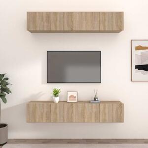 TV skříňky 4 ks dub sonoma 80 x 30 x 30 cm kompozitní dřevo 3114184