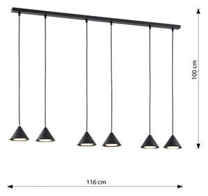 Závěsné svítidlo ELIT 6 – černé, 6× GX53, šířka 116 cm