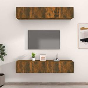 TV skříňky 4 ks kouřový dub 80 x 30 x 30 cm kompozitní dřevo 3114187