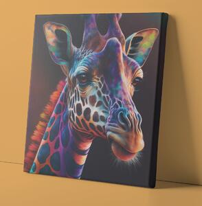 Obraz na plátně - barevná žirafa FeelHappy.cz Velikost obrazu: 80 x 80 cm