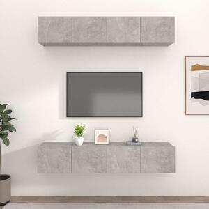 TV skříňky 4 ks betonově šedé 80 x 30 x 30 cm kompozitní dřevo 3114185
